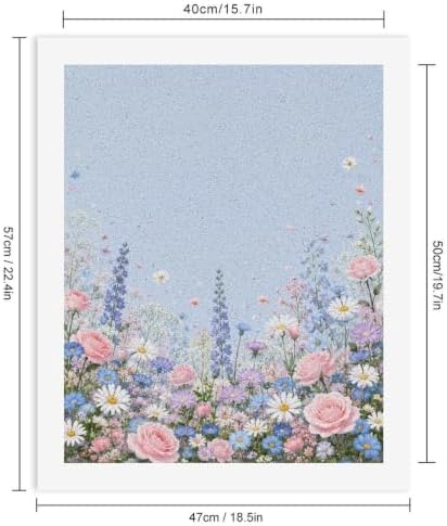 Bozfoxa Paint by Numbers Kit for Adults Beginner Blue Daisy Meadow - Image 3