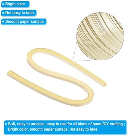 PATIKIL 60pcs Metallic Quilling Strips Paper 3mm(1/8") x 54cm Origami Paper Quilling Kits for Adults Beginner Art DIY Craft Christmas, Light Tan - Image 3
