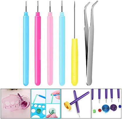 Quilling Tools Set for Beginner Card Making | Hand Crafted Pen Art Tool | DIY Paper Quilling Kit for Adults | Rust-Proof Plastic Slotted Pen | Crafting - 6 Pieces - Image 5
