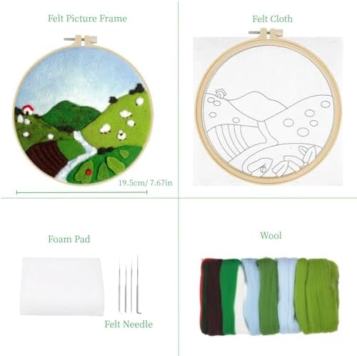 Needle Felting Landscape Kit Painting Making Set Needle Felt Starter Set - Image 2