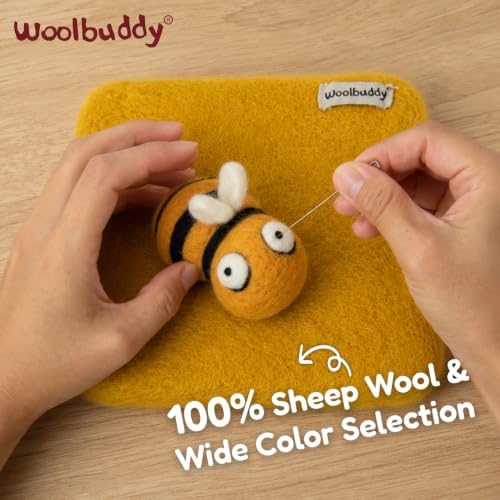 Woolbuddy Needle Felting Mat 6 x 6 x 1.5 Inch (Gold), Pure Wool Felt Pad - Image 2
