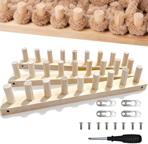 LARIAU Chunky Knitting Blankets Loom, Thick Yarn Knitting Loom for Beginners, 18.4" to 55" Long Wooden Adjustable & Foldable & Portable Design DIY Machine, Birthday Gifts Knitting Lover Gift by LARIAU