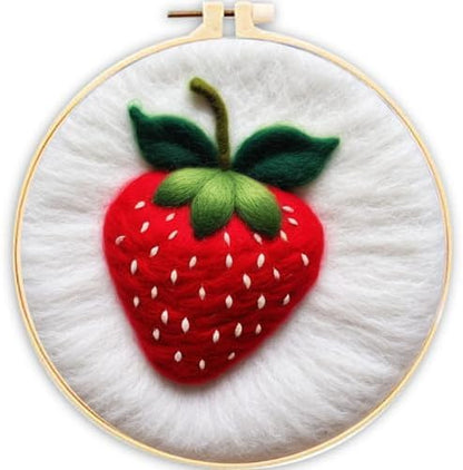CaptainCrafts Needle Felting Kit for Adults Strawberries Pattern Home Decor by CaptainCrafts