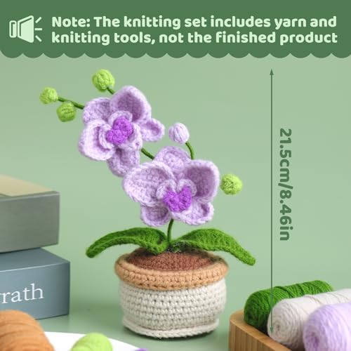 Crochet Kit, Crochet Kit for Beginners, Butterfly Orchid Knitting Kit - Image 3