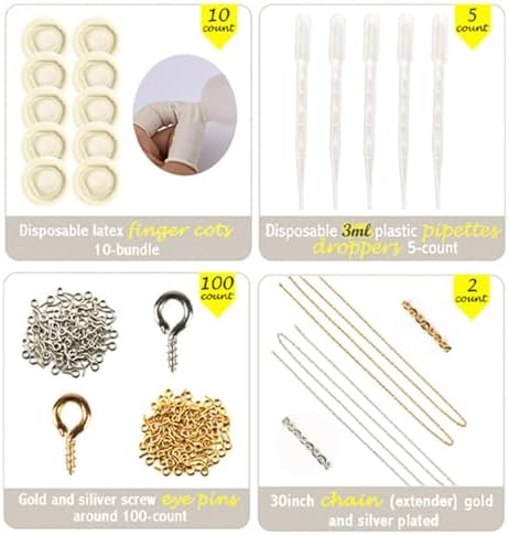 FUNSHOWCASE Resin Silicone Mold Set Bracelet Crystal Orb for Jewelry Making Pendant Necklace Keychain Lot 158-Count - Image 3