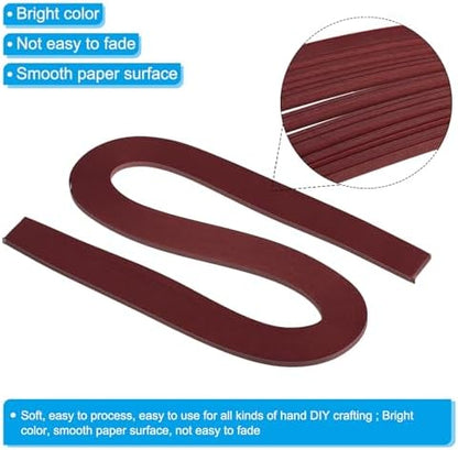 PATIKIL 360pcs Quilling Strips Paper 1/8"(3mm) 21"(54cm) Origami Paper Quilling Strip for Art DIY Hand Craft Christmas, Wine Red - Image 3