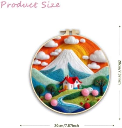 CaptainCrafts Needle Felting Kit for Adults Mountain Village Pattern - Image 2