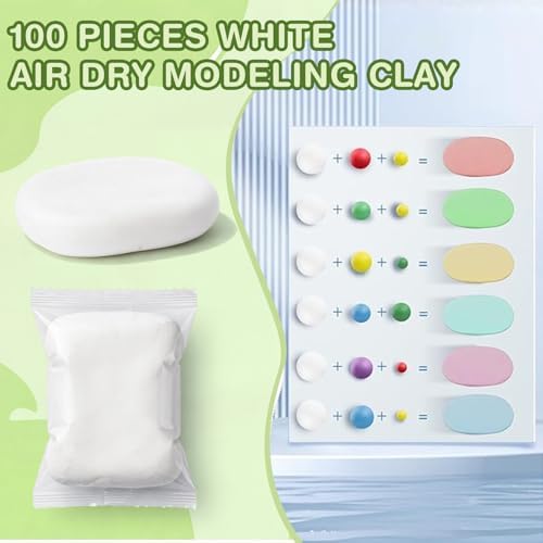 Air Dry Clay Bulk, Modeling Clay for Kids, 100 Pcs, White - Image 2