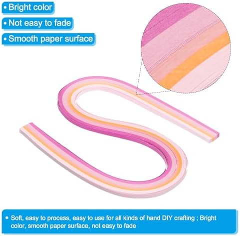 PATIKIL 120pcs Rainbow Quilling Strips Paper 3/16"(5mm) 21" Origami Paper Quilling Strip for Art DIY Hand Craft Christmas, Gradient Pink - Image 3