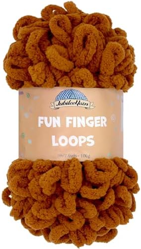 JubileeYarn Fun Finger Loops Yarn - Hickory - 1 Skein by BambooMN