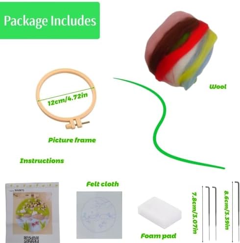 Hilsayum Wool Painting Kit Needle Felting Kit Wool Felt Painting Gifts for Adults,Needle Felt Supplies for Beginners,Home Decoration (Pond) - Image 2