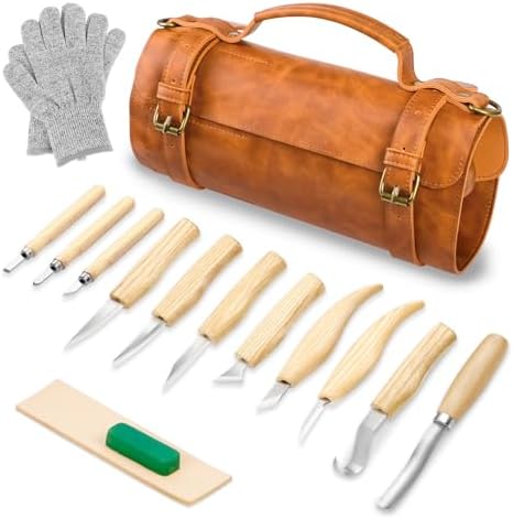 Wood Carving Kit Deluxe-Whittling Knife, Wood Carving Knife Set by TekchicDIYTools