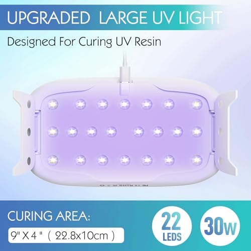 Suzzam UV Resin Jewelry Making Kit, 300g Crystal Clear UV Resin Kit with Molds, 30w & 22 Lamp Beads UV Resin Light Large for Craft Making Earrings, Necklaces, Keychains - Image 4