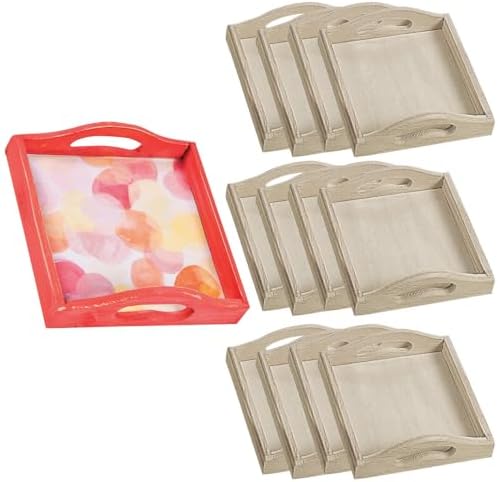 Fun Express Wooden Tray, Small Square, Set of 12 by FunExpress