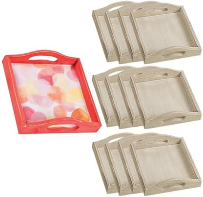 Fun Express Wooden Tray, Small Square, Set of 12 by FunExpress