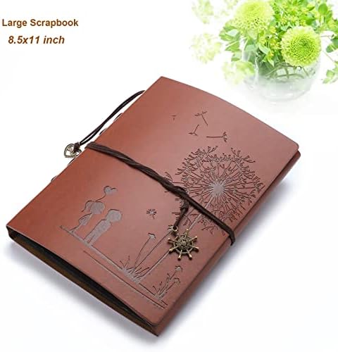 ZEEYUAN Journal Scrap Book Photo Album Vintage Travelling Journal Scrapbook Album, Love Memory Photo Book Couples Scrapbook for Anniversary Mothers Day Scrap Books Gifts for Mom Grandma - Image 4