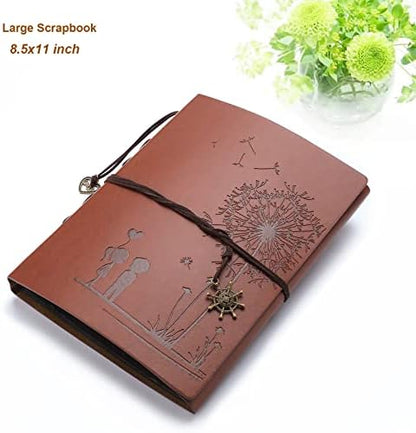 ZEEYUAN Journal Scrap Book Photo Album Vintage Travelling Journal Scrapbook Album, Love Memory Photo Book Couples Scrapbook for Anniversary Mothers Day Scrap Books Gifts for Mom Grandma - Image 4