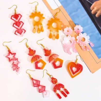 20 Pairs Valentine's Day Resin Earring Mold Love Heart Silicone Resin Earring Molds Casting Epoxy Earring Molds Silicone Earring Mold with 200 Earring Hook Kit for DIY Crafts Jewelry Making Keychains - Image 7