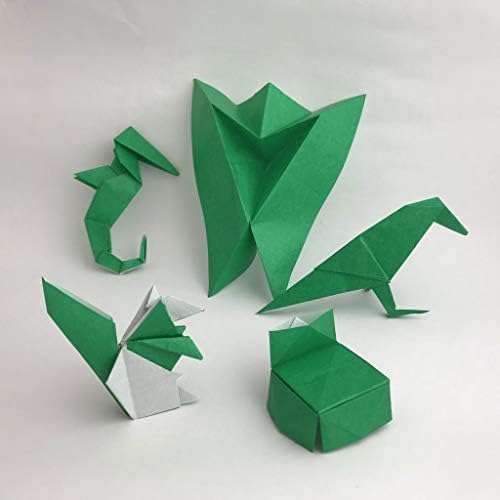 [Taro's Origami Studio] Standard 6 Inch One Sided Single Color (Dark Green) 50 Sheets (All Same Color) Square Easy Fold Premium Japanese Paper for Beginner (Made in Japan) - Image 3