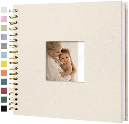 10"x10" Scrapbook Photo Album Linen Cover 20 Sheets 40 Pages White Paper by Hiwhy