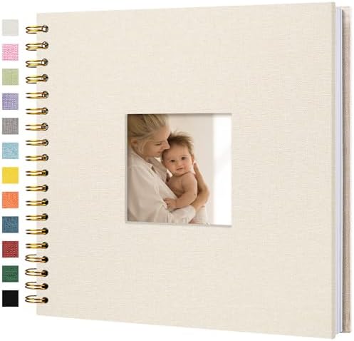 10"x10" Scrapbook Photo Album Linen Cover 20 Sheets 40 Pages White Paper by Hiwhy