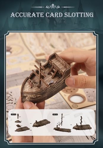 Mystic Ocean Diorama Book Nook - 3D LED Seafloor Decor with Shipwheel, Coral & Crystal Ball for Shelf Display - Image 6