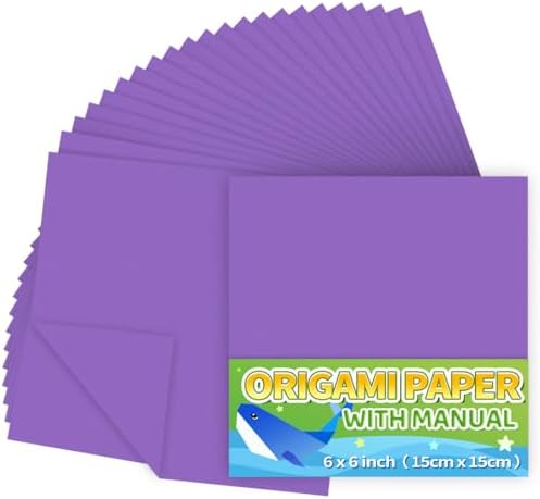 Praisebank Dark Purple Origami Paper, 220pcs 6x6 inch, Double Sided Color, Origami Paper Kit for Crafts, Origami Kit. by Praisebank