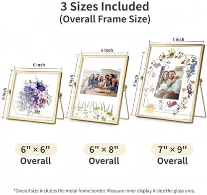 Relaxing Garden Pressed Flower Frame Kit, 3 Frames, 68 Flower Pieces - Image 2