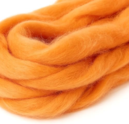 3.4oz Needle Felting Wool Sun Orange for DIY Needle Craft Enthusiasts - Image 3