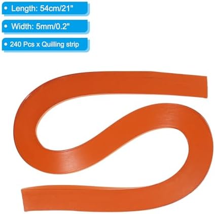 PATIKIL 240pcs Quilling Strips Paper 3/16"(5mm) 21"(54cm) Origami Paper Quilling Strip for Art DIY Hand Craft Christmas, Orange - Image 2