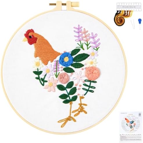Crafmanoe Hand Embroidery Kits for Beginners Adults, Floral Stamped Cross Stitch Kits for Beginners Adults, Funny Embroidery Set Needlepoint Starter Kits, Embroidery Hoops, Fabric and Video Tutorial by Unknown