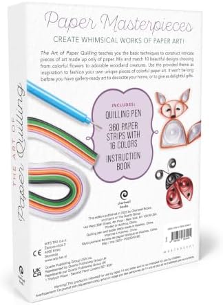 The Art of Paper Quilling Kit: Create 10 Beautiful Flora and Fauna Designs - Includes: Quilling Pen, 360 Paper Strips with 16 Colors, Instruction Book - Image 5