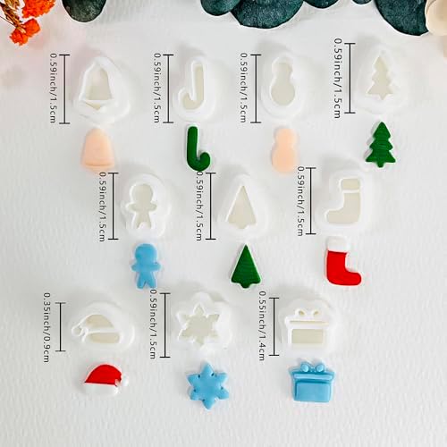 Xaekicr 10 Pcs Christmas Polymer Clay Cutters Set – Holiday Clay Cutters for Earrings, Ornaments & Jewelry Making – Gingerbread, Snowman, Tree Shapes – Clay Tools for Polymer Clay Crafts - Image 2