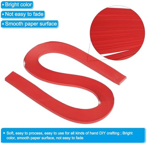 PATIKIL 120pcs Quilling Strips Paper 3/16"(5.2mm) 21"(54cm) Origami Paper Quilling Strip for Art DIY Hand Craft Christmas, Red - Image 3