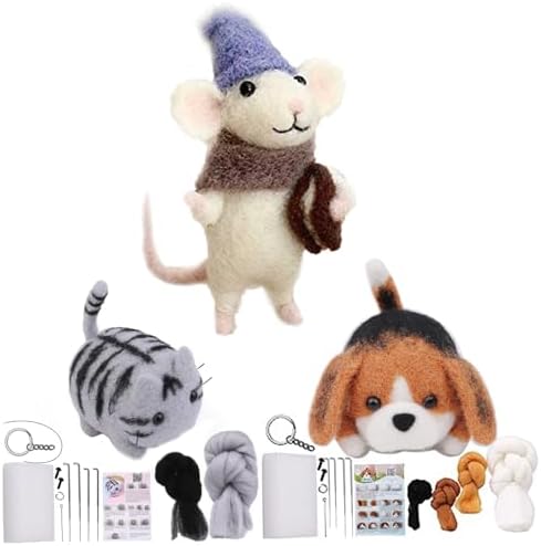 Mice Needle Felting Starter Kit Unfinished Wool Felt Mouse Craft Kit for Beginner DIY Craft Needle Felting Starter Kits Felt Mouse Craft Kit Crafts Needle Felting Kit Mice Wool Felting Supplies - Image 5