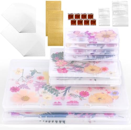 Aboofx 8PCS Dried Flower Storage Set with Blotting Paper,Ziplock Bag and Desiccant,Flower Preservation Kit,Good Seal,High Capacity to Keep Flowers Color&Dry (4pcs 5.7"x2.7"+2pcs 7"x5"+2pcs 12"x8.8") by Aboofx