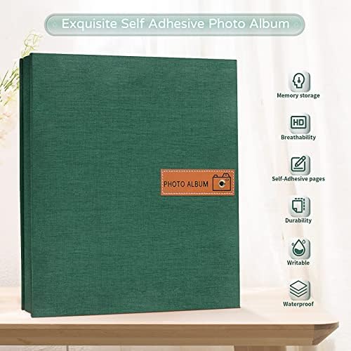 Popotop Large Photo Album Self Adhesive 4x6 5x7 8x10 Scrapbook Album DIY Picture Book,Gifts for Mom,Family Baby and Wedding,with Metal Pen and Plastic Board - Image 2