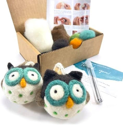 Woolbuddy Needle Felting Bundle – Owl Felting Kit for Beginners + 24 Vibrant Merino Wool Colors – Complete Wool Roving & Animal Craft Set for Needle Felting, Wet Felting & DIY Projects - Image 3