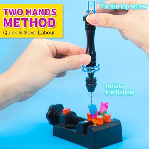 LEOBRO Hand Drill for Resin Molds, 12 cm Black Pin Vise with 10 PCS Steel Drill Bits (0.8-3mm), for Drilling Holes in Epoxy Resin, Polymer Clay, Wood, Making Jewelry Keychain Pendant - Image 5