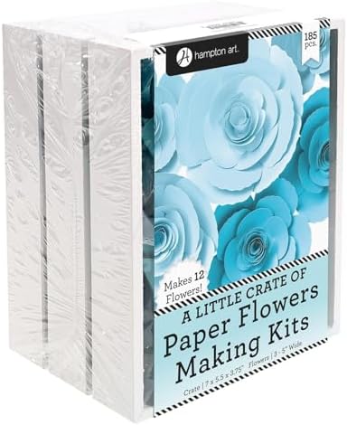 Hampton Art Little Crate Paper Flower Kit, Blue, 185pc - Image 6