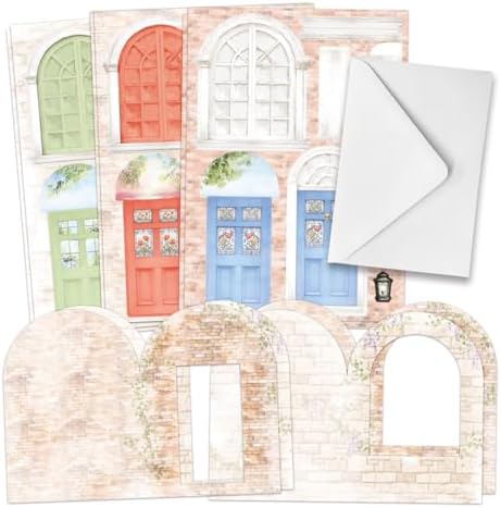 Katy Sue Arched Floral Windows & Doors Card Making Kit, Makes 12 Handmade Cards – inc Die Cut Cards, Decoupage, Envelopes, Foam Pads, Verse Stickers & Instructions, for Card Making & Papercrafting - Image 4