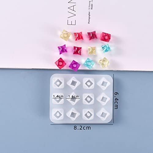 2 PCS Beading Resin Molds Silicone, Jewelry Resin Bead Molds, Diamonds Silicone Mold for Resin with String for Bracelet, Jewelry Making - Image 2