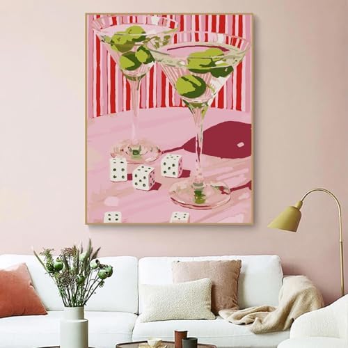 ZRIZQ Vintage Paint by Numbers Kit for Adults Beginner,Cocktail,16x20 - Image 3