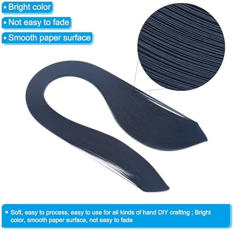 PATIKIL 600pcs Quilling Strips Paper 1/8"(3mm) 39cm Origami Paper Quilling Strip for Art DIY Hand Craft Christmas, Navy Blue - Image 3
