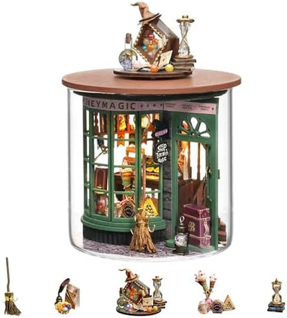 Flever Dollhouse Miniature DIY House Kit Creative Room Dream Bottle Series with Furniture for Romantic Valentine's Gift (Magical Shop) by Flever