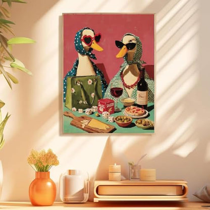 Party Duck Paint by Numbers Kit for Adults Framed Canvas, Frameworkless - Image 4