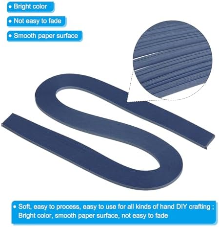 PATIKIL 240pcs Quilling Strips Paper 1/8"(3mm) 21"(54cm) Origami Paper Quilling Strip for Art DIY Hand Craft Christmas, Dark Blue - Image 3