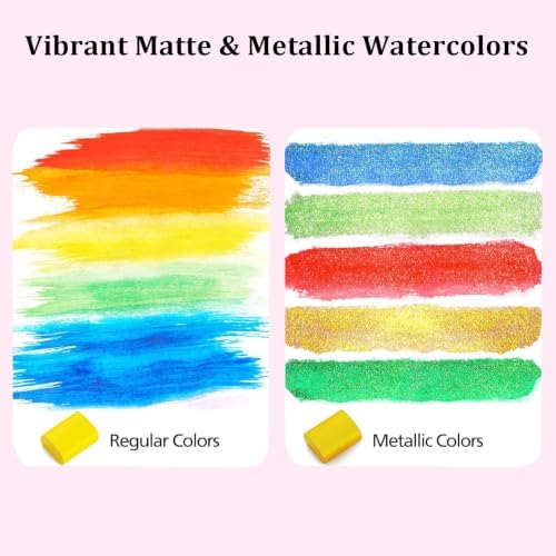 Caliart 168 Colors Watercolor Paint Set, Portable Art Supplies Palette Kit - Image 7