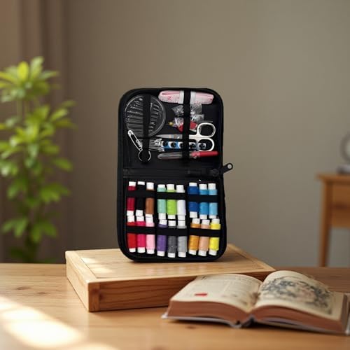 Chewtoyo Embroidery Starter Kit for Adults with Stitch Book and Sewing Kit, 8.3 x 11 x 0.6 in, 21 x 28 x 1.5 cm, Portable DIY Embroidery Tool Set with Safety Zipper, 106 Stitches Practice Guide - Image 2