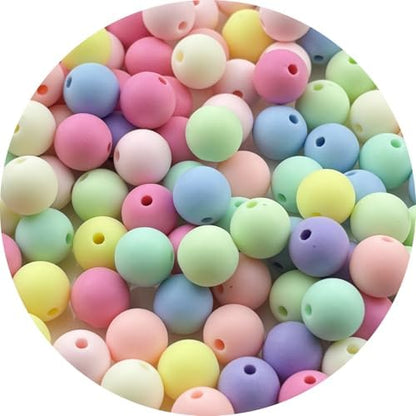 100pcs Acrylic Round Beads for Crafts 12mm Resin Candy Color Spacer Beads with Hole for Jewelry Making Sewing Crafts Decoration Necklaces Bracelets Earrings Supplies(Frosted Mix Colors) by Unknown